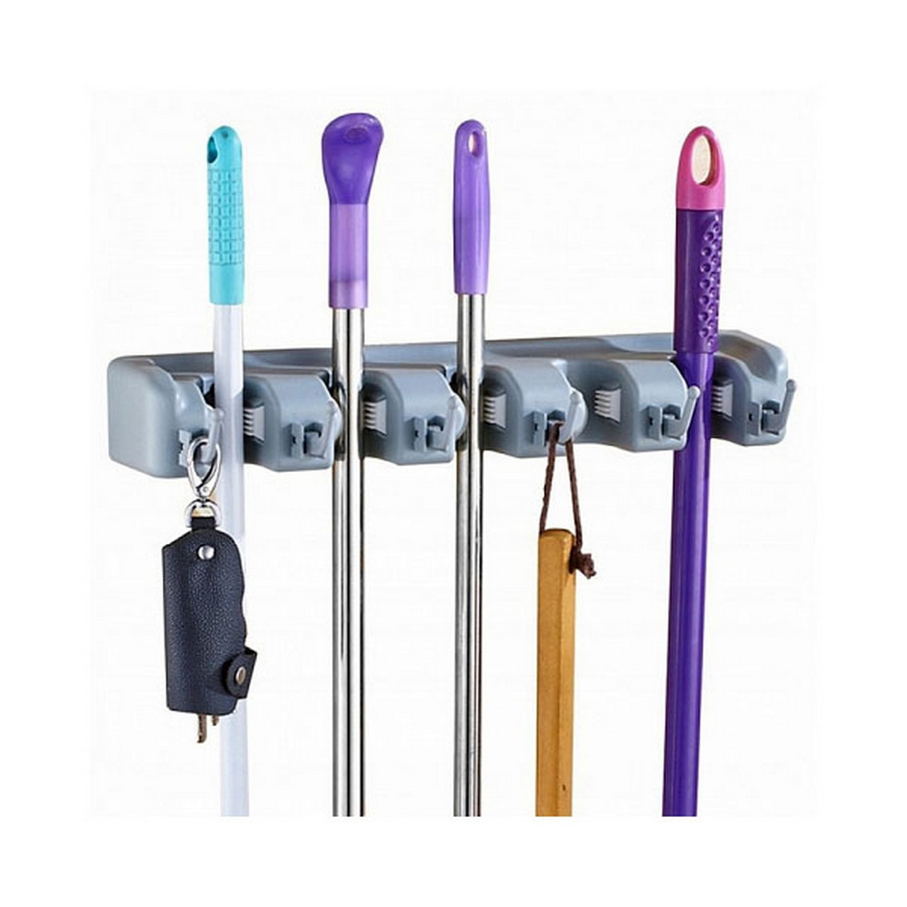 Держатель для хозяйственного инвентаря Mop Holder 3 4, 41 см, алюминий/пластик, серый